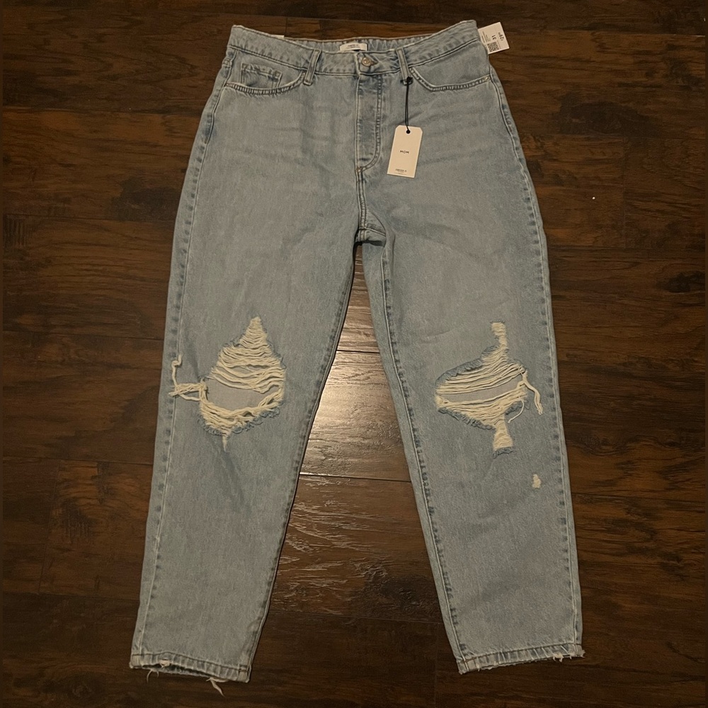 High Rise Light Wash Mom Jean